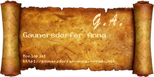 Gaunersdorfer Anna névjegykártya